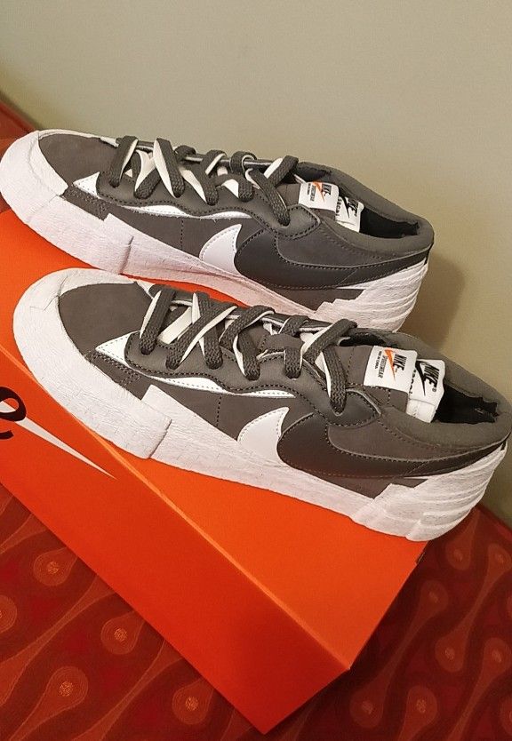 Nike Sacai Blazer Low Iron Grey Size 7.5