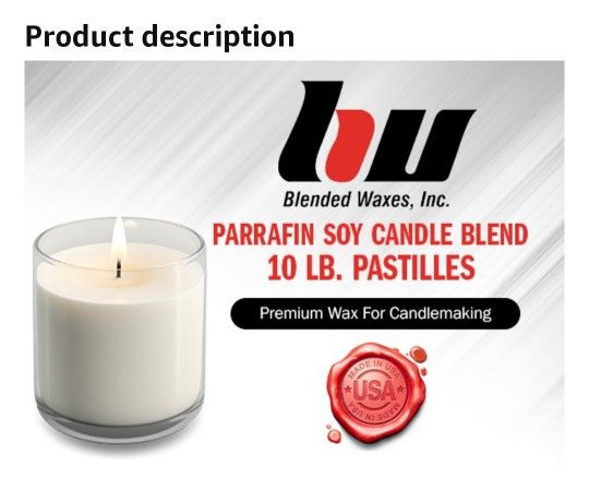 Paraffin Soy Container Candle Blend -  (White, 10 lb)