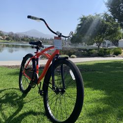 New Awesome 😎 Men’s Hot 🥵 Orange Beach Cruiser Bike Bicycle Standard Adult Size 26” Tires  Father’s Day 