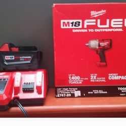 FREE BATTERY+CHARGER M18 FUEL 1/2" HIGH torque WRENCH 