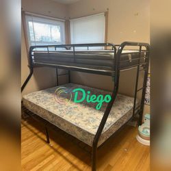 Twin  Full Bunk Bed with Mattress 