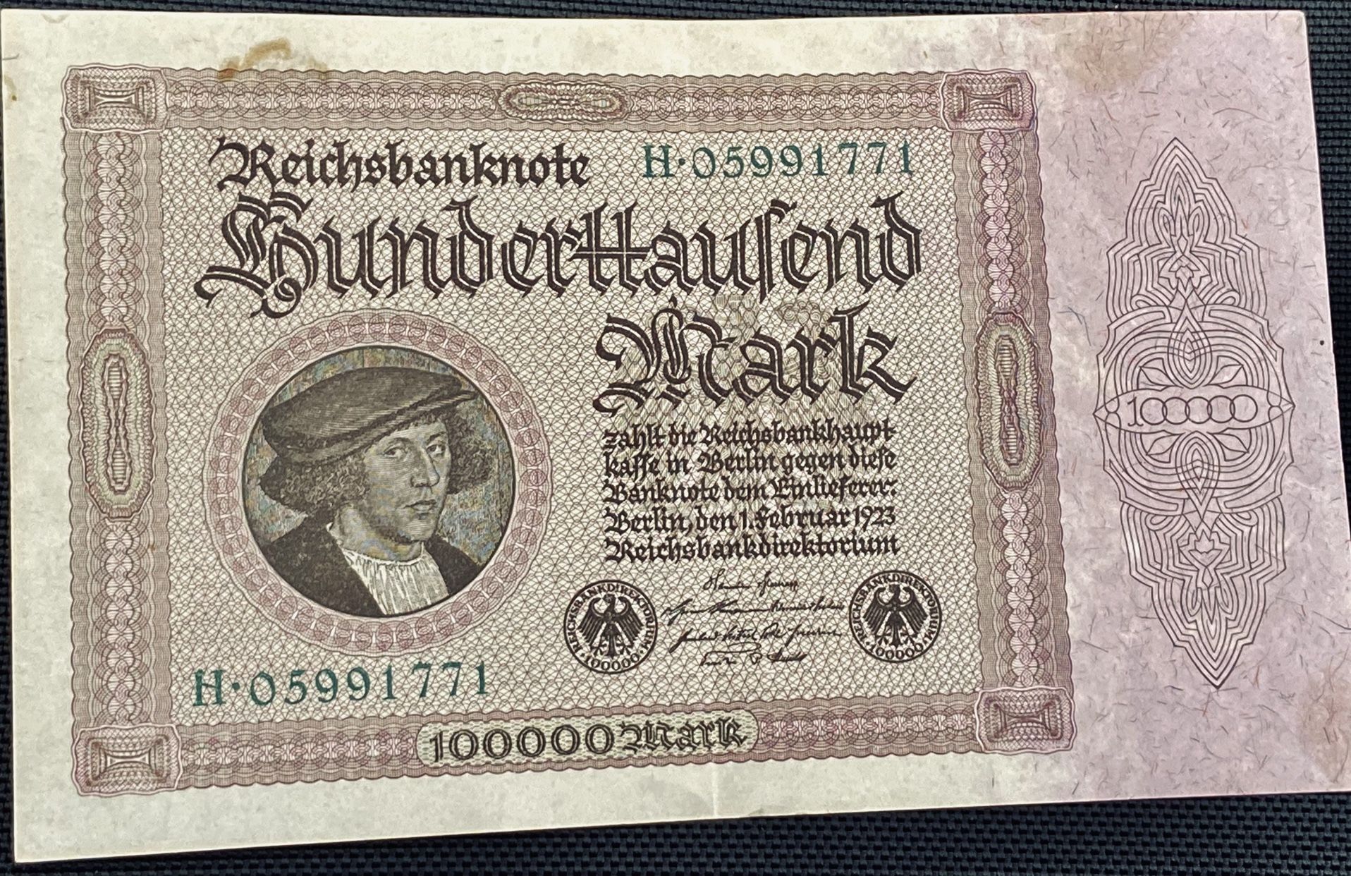 Vintage Collectible Banknote Germany 1923 