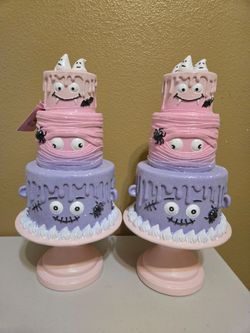 Pink frankenstein 3 tier faux cake