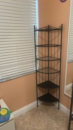 Black Metal Corner Shelf Unit 5-Tier