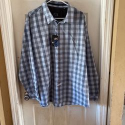 Joseph Abboud Repreve Size 2xl Button Up Plaid Dress Shirt New 
