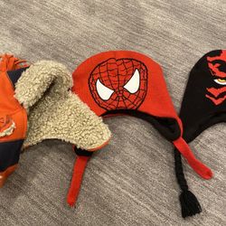 3 Youth Boys Winter Hats & 1 Pair Ski Pants