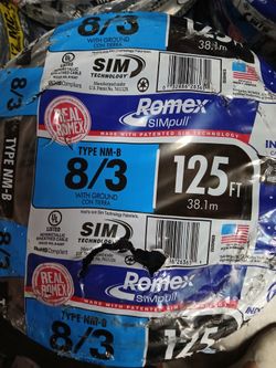 New Romex Wire 8/3 125ft