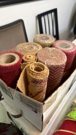 Christmas Burlap And Mesh Rolls