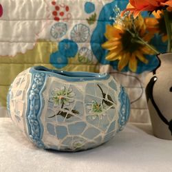 small vintage mosaic egg planter from stats pasadena 