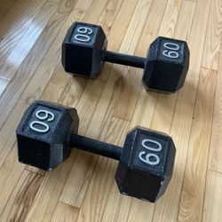 60 LB IRON CAP BARBELL WEIGHTS(Pair)