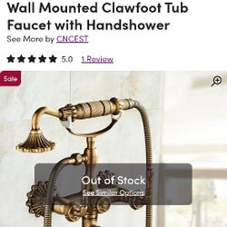 Antique Brass Faucet With Hand Shower