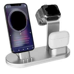 OLEBR 3 in 1 Charging Stand iwatch Stand, Charging Station Compatible with iWatch SE/6/5 /4/3 /2/1, AirPods Pro and iPhone Series 12/11/ X /8/7 /6S /5