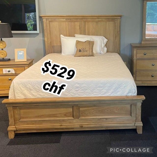 Farmhouse Natural Eastern King Size Bed Frame