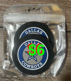 Car Cup Holder Coaster Dallas Cowboys Silicone Non-Slip Drink Coaster Car Interior Accessories 2.76 Inch 2 Pieces-Black/White/Blue. Note: 2-each sets