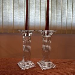 Candelabra Modern & Elegant Decorative Fine Lead Crystal Candlestick Set of 2