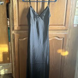 Altr’d State Dark Grey Satin Slip Formal Dress 