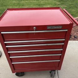 Westward 6-Drawer Rolling Tool Chest with key:  (WxDxH): 27 x 18 x 34 in