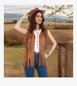 PARTTELY Xlarge Western outfits for women, cowgirl costumes, cowgirl vest, bohemian style, vest,