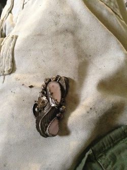 Abalone 925 ring Native American jewelry from the 60s slave ring? Heavy silver