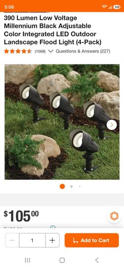Low Voltage LED Outdoor Landscape Flood Lights 4-Pack