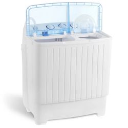 2IN1 Semiautomatic Mini Compact Twin Tub Washing Machine 17.6lbs Home Portable Washer