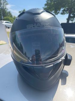 Shark Riddil Blank Motorcycle Helmet - DOT certified with SENA SMH10 Bluetooth Headset - Size Large