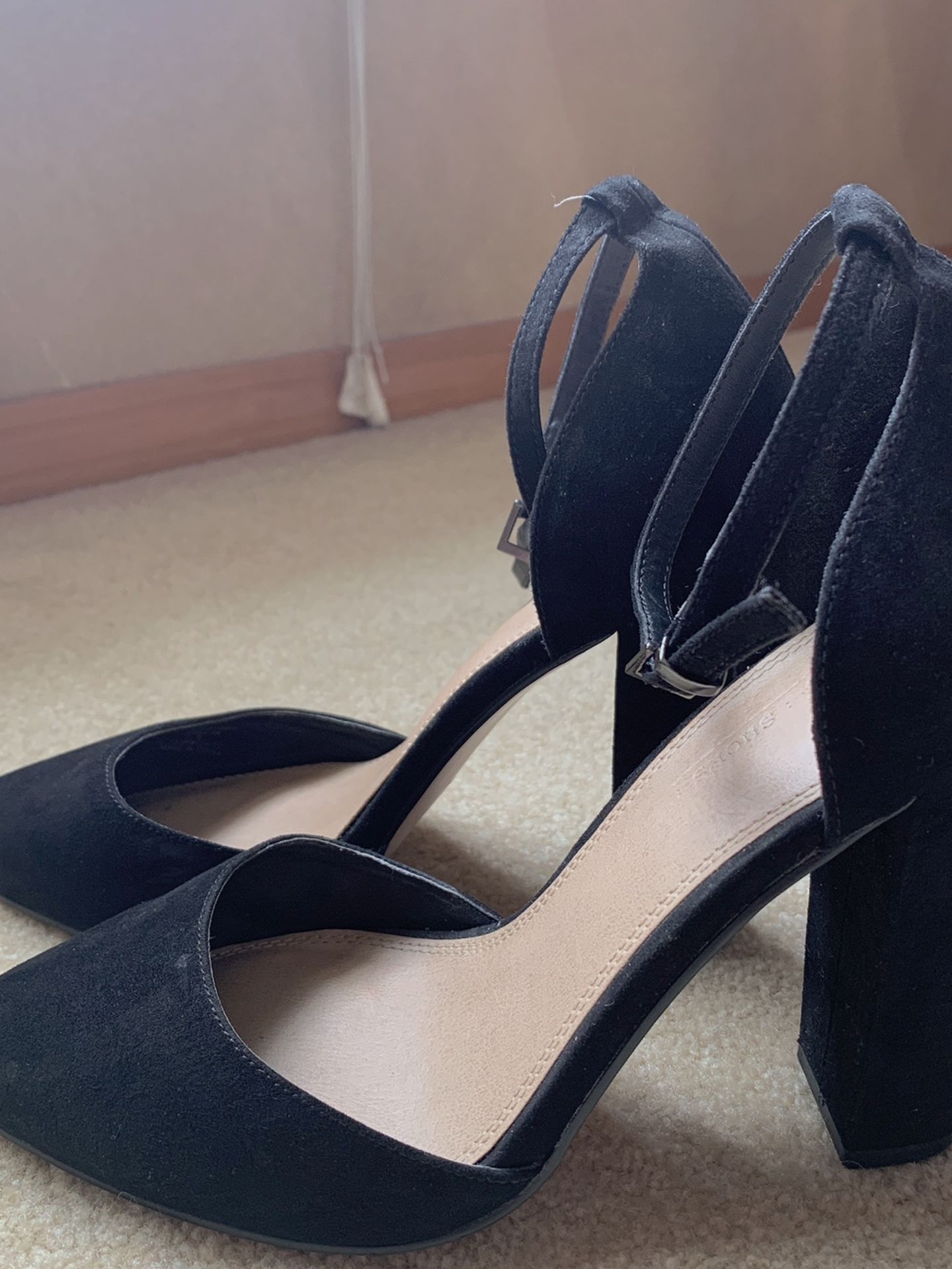 ASOS Suede Black Chunky Heels