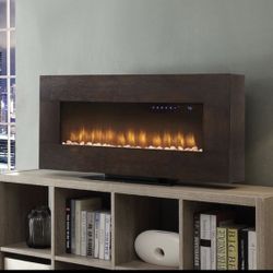 41-in Wall Mount Espresso Oak Fan-forced Electric Fireplace