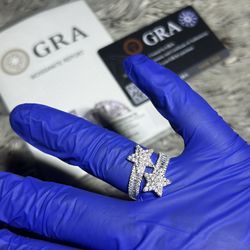 Baguette Star Toi Et Moi Ring Lab Diamond 14k White Gold