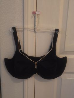 Black Underwire Bra with Nude Trim 38DD