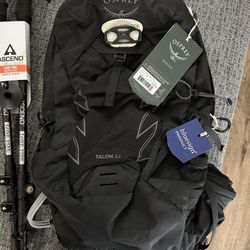 Brand New Hiking Backpack And Trekking Poles