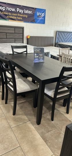 Table with 4 chairs and bench new