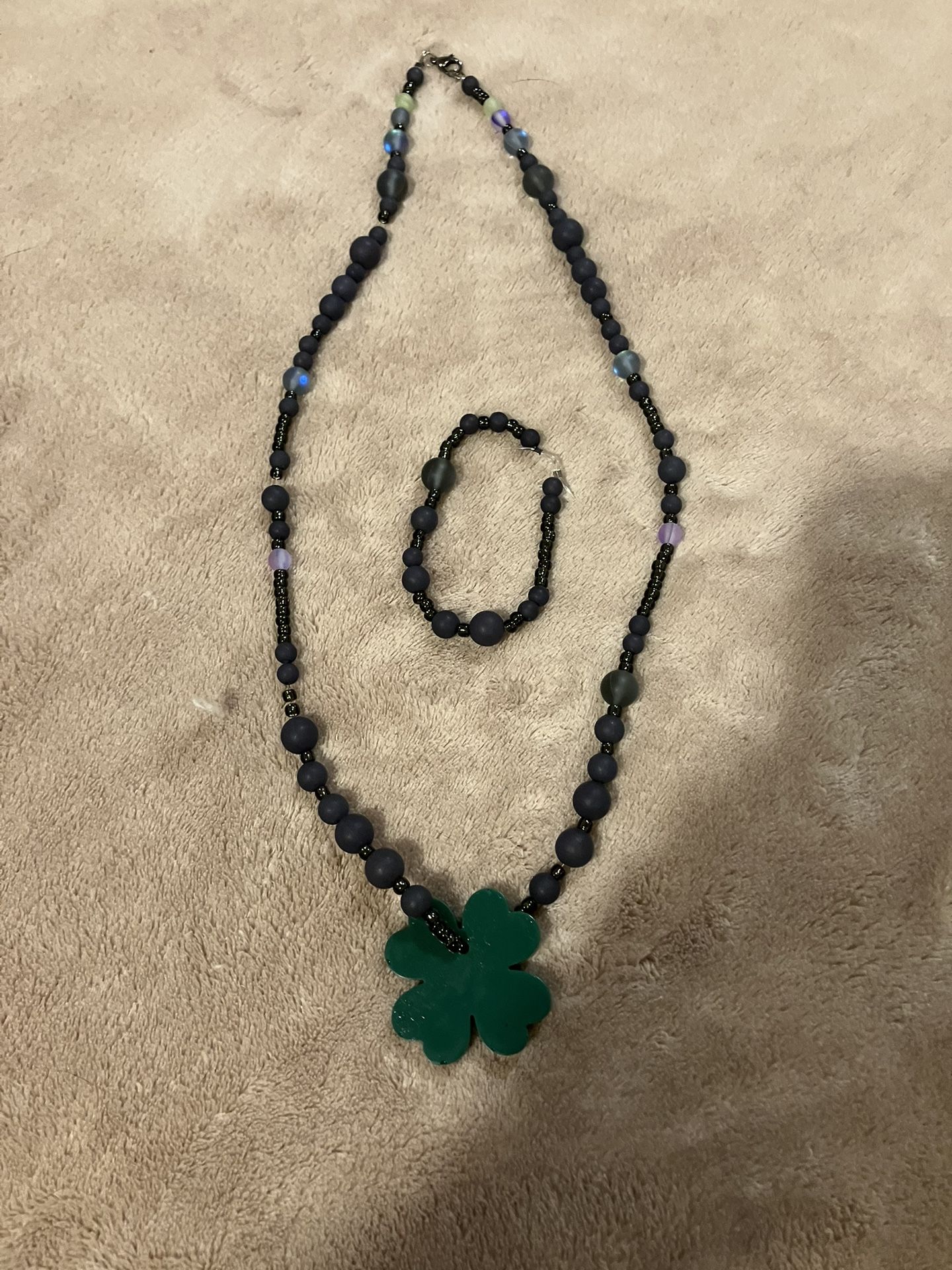 Hand Beaded Necklace And Bracelet Set