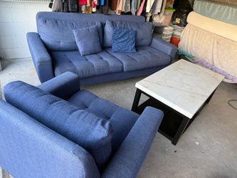 Sofa Set With Marble Table 