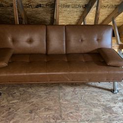 Pleather Sleeper Sofa