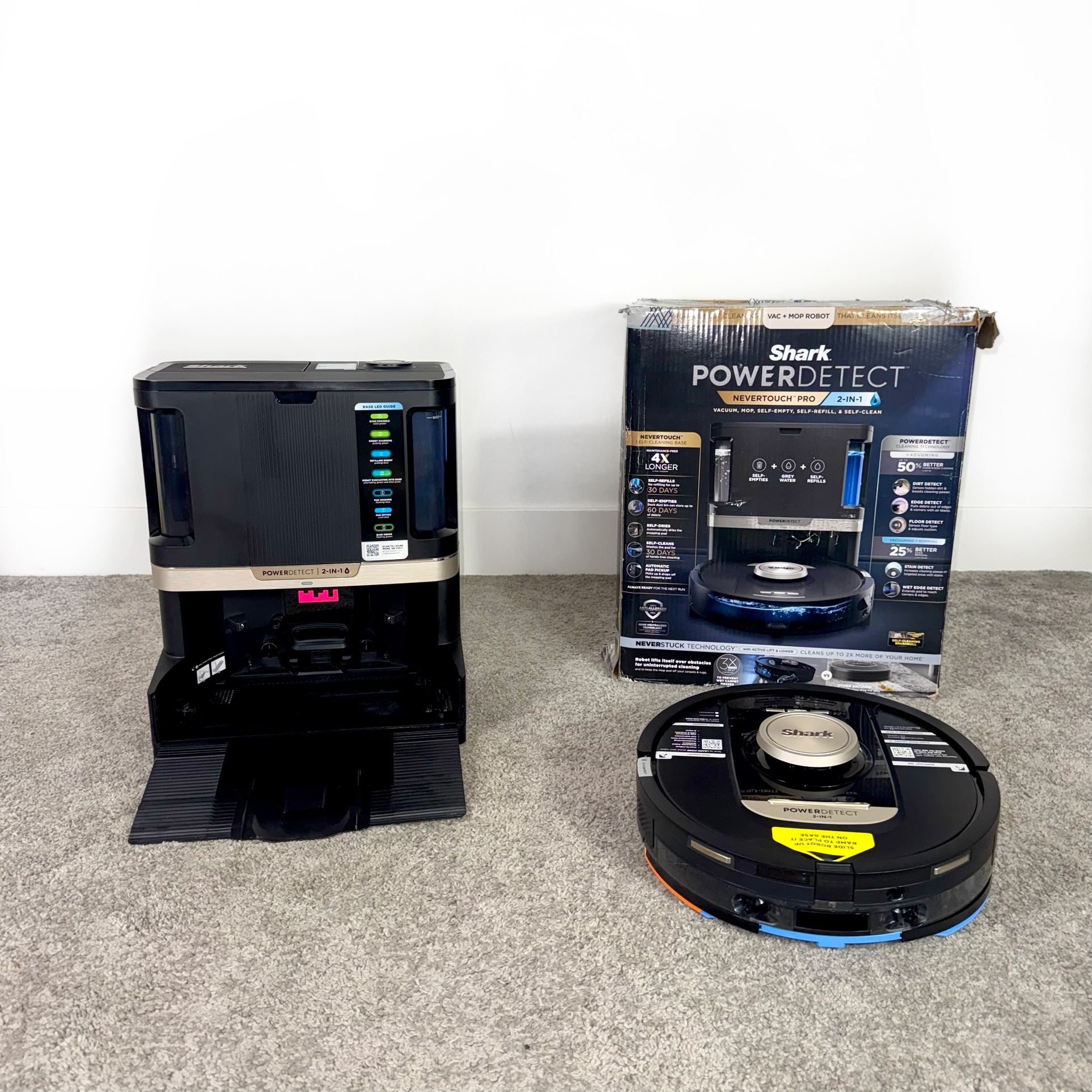 Shark PowerDetect NeverTouch Pro Robot Vacuum & Mop Combo, Self-Emptying & Self-Refilling with Self-Clean Pad