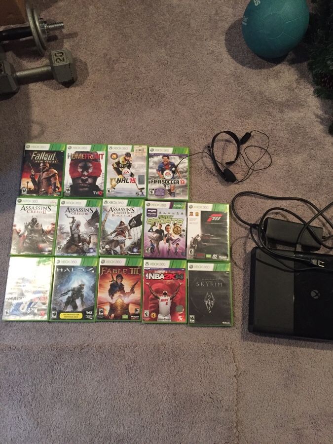 XBOX 360 w/ headset & games