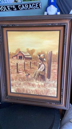 Gorgeous rural vintage painting 21 x25