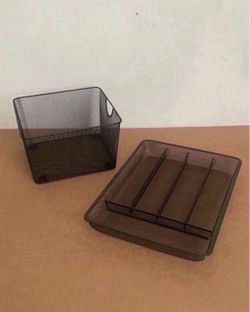 Black Mesh Office Organizer Set
