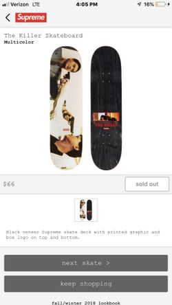 Supreme - SUPREME The Killer Skateboard ザ キラー Supreme The Killer Skateboard (FW18) - $66