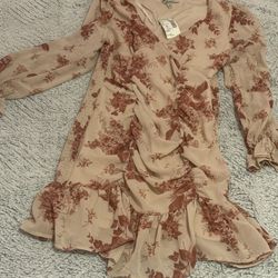  Papaya long-sleeved floral mini Dress Size S
