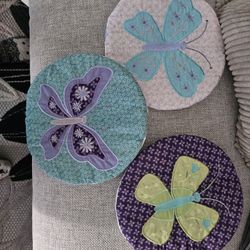 3 Fabric Wall Hangings 