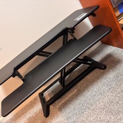 FlexiSpot M7 Series 42"W Manual Rectangular Adjustable Standing Desk Converter, Black