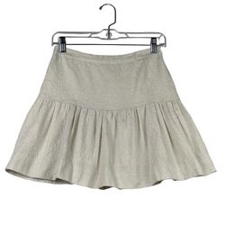 J Crew Light Summer Ivory Matelasse Drop Waist Mini Skirt Size 0
