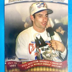 Paul Molitor 2010 Topps “History of the World Series” Card