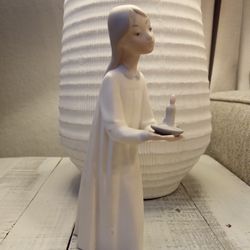 Vtg Lladro Figurine "Girl With Candle" Matte Finish