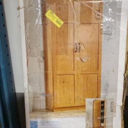 NEW Tall Wood Storage Cabinet – Spacious & Durable- 50% OFF