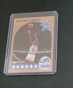 Michael Jordan All-Star card from 1990 in a hard protective case.  $10