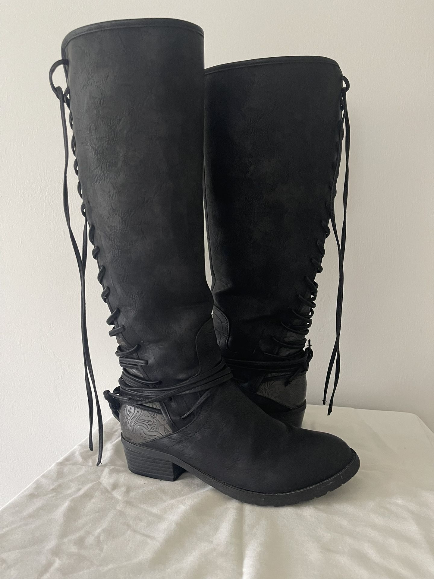 Knee High Faux Leather Boots