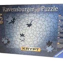 RAVENSBURGER Silver KRYPT Jigsaw Puzzle ULTIMATE CHALLENGE 20x27” 654 piece